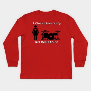 Girl Meets Drums Kids Long Sleeve T-Shirt